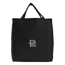 Initiale R de monogramme de fleur Sac