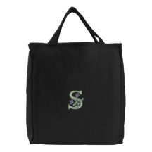 Initiale S de monogramme de fleur Sac De Toile