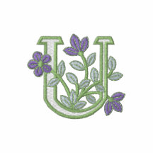 Initiale U de monogramme de fleur