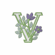 Initiale V de monogramme de fleur