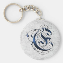 Initiale vintage E Porte-clé