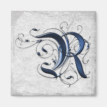 Initiale vintage R Aimants