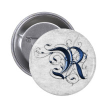 Initiale vintage R Badge Avec Épingle