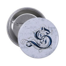 Initiale vintage S Pin's Avec Agrafe