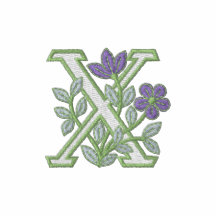 Initiale X de monogramme de fleur