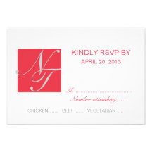 INITIALES BLANCHES ROUGES GRISES RSVP L'ÉPOUSANT S FAIRE-PARTS