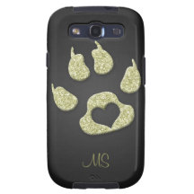 Initiales de coutume de scintillement d'or de l'em coque samsung galaxy s3