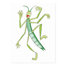 Insecte de bâton heureux carte postale