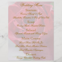 Insecte floral de menu de mariage de rose rouge prospectus
