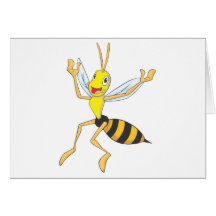 Insecte heureux de guêpe cartes