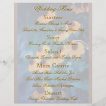 Insecte jaune de menu de mariage de marguerite tract personnalisé