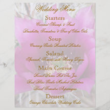 Insecte rose de menu de mariage de rose de désert prospectus personnalisés