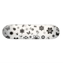 Insectes de vecteur et fleurs (version B) Skateboards Personnalisables