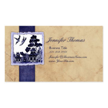 Inséparables bleus vintages modèle de carte de visite