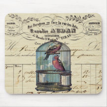 Inséparables victoriens chics français vintages de tapis de souris