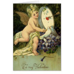 Inséparables victoriens vintages de l'ange W de Va Carte De Vœux