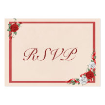 Insertion du faire-part de mariage RSVP de roses r Modèles De Cartes De Visite
