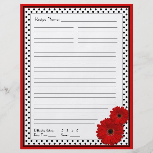 Insertions rouges de recette de classeur de point  prospectus avec motif