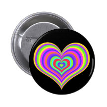 Insigne de bouton de coeur d'arc-en-ciel pin's
