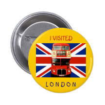 Insigne de souvenir avec l'autobus et le drapeau b pin's avec agrafe