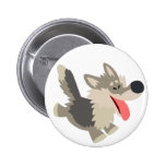 Insigne espiègle mignon de bouton de loup de bande badges publicitaires