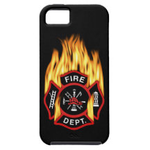 Insigne flamboyant de corps de sapeurs-pompiers coque iPhone 5 Case-Mate