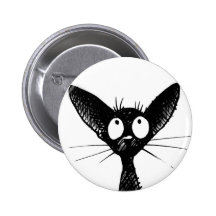 insigne gothique noir de bouton de chat pin's