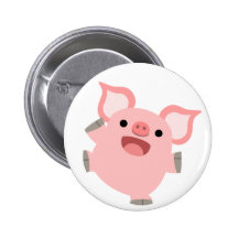 Insigne joyeux de bouton de porc de bande dessinée pin's
