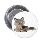 Insigne mignon de loup de papa de bande dessinée e badges publicitaires
