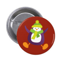 Insigne pourpre sautant mignon du bouton de pingou pin's avec agrafe