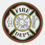 Insigne rond de corps de sapeurs-pompiers adhésifs