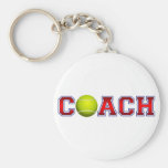 Insignes gentils de tennis d'entraîneur porte-clef