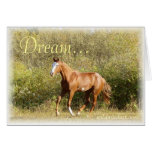 Inspiration courante douce de rêve de pouliche cartes de vœux