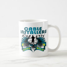 Installateurs de câble fous tasse à café