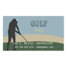 Instructeur de golf de golfeur cartes de visite personnelles