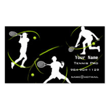 Instruction de tennis cartes de visite professionnelles