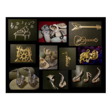 Instruments de musique cartes postales