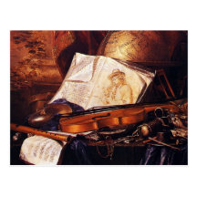 Instruments de musique peignant des cadeaux carte postale