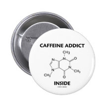 Intérieur d'intoxiqué de caféine (molécule chimiqu badge avec épingle