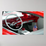 Intérieur vintage de voiture des années 1960 poster