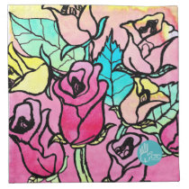 International de CTC - roses serviettes de table