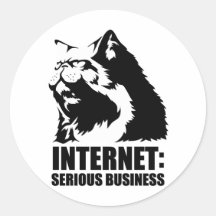 Internet : Affaires sérieuses (T-shirt drôle de lo Autocollant Rond