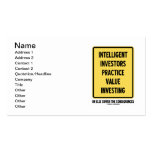 Investissement intelligent de valeur de pratique e modèle de carte de visite