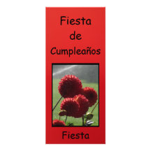 Invitación - Fiesta de Cumpleaños - Dalias Rojas Faire-parts