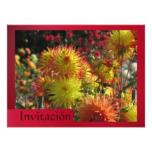 Invitación - Las Dalias - Amarilla y Roja Invitations Personnalisées