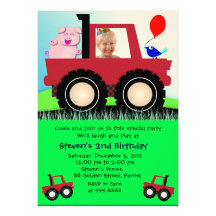 Invitation 020 d'anniversaire : camion d'agriculte