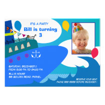 Invitation 027 d'anniversaire de enfant : Bateau d invitations