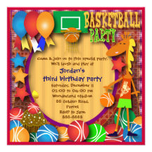 Invitation 031 d'anniversaire de enfant : Basket-b
