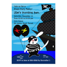 Invitation 033 d'anniversaire de enfant : Pirate