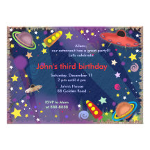 Invitation 047 d'anniversaire de enfant : Espace e